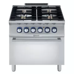 Masina de gatit cu 4 arzatoare (5,5 kW fiecare) Electrolux Professional, alimentare gaz, si cuptor electric (6 kW)