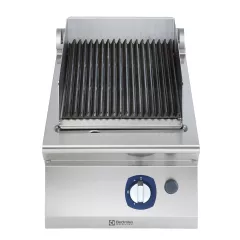 Grill cu roca vulcanica Electrolux Professional, alimentare gaz, de banc, jumatate de modul
