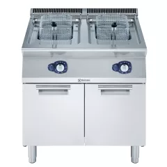 Friteuza autonoma Electrolux Professional alimentare gaz, 15+15 litri, cu 2 cuve in forma de „V” (arzatoare externe) si 2 cosuri