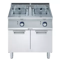 Friteuza electrica autonoma Electrolux Professional, 15+15 litri, cu 2 cuve in forma de „V” (elementi de incalzire externi) si 2 cosuri