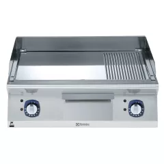 Gratar de banc Electrolux Professional cu placa 2/3 neteda si 1/3 striata din crom, alimentare electrica, modul complet, control prin termostat
