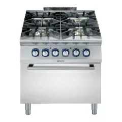 Masina de gatit cu 4 arzatoare (1x10 kW, 3x6 kW) Electrolux Professional, alimentare gaz, si cuptor electric (6 kW)