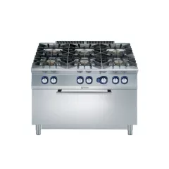 Masina de gatit cu 6 arzatoare (10 kW fiecare) Electrolux Professional, alimentare gaz, si cuptor mare cu alimentare pe gaz (12 kW)
