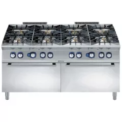 Masina de gatit cu 8 arzatoare (2x10 kW, 6x6 kW) Electrolux Professional, alimentare gaz, si 2 cuptoare cu alimentare pe gaz (8,5 kW fiecare)