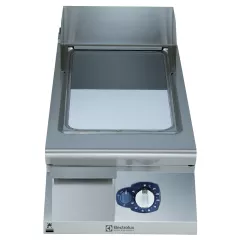 Gratar de banc Electrolux Professional cu placa neteda inclinata cromata, alimentare gaz, jumatate de modul, control prin termostat