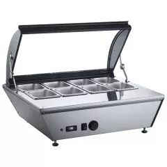 Vitrina calda 8xGN1/6, cu capac ridicare