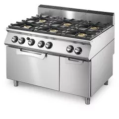 Masina de gatit, 6 arzatoare, cuptor static pe gaz, dulap inchis