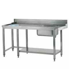 Masa intrare cu rebord, cuva dreapta, montare drepta, orificiu debarasare, 1200 mm