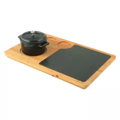 Set platou si cratita servire, negru - LAVA