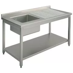 Spalator 1 cuva, picurator dreapta, cu polita, 1000x700 mm