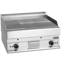Grill electric cu placa 2/3 neteda si 1/3 cu caneluri, de banc, 695x520 mm