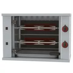 Grill electric pentru pui, 2 tepuse pentru 6 pui