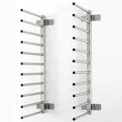 Suport montat pe perete pentru 11 tavi pizza