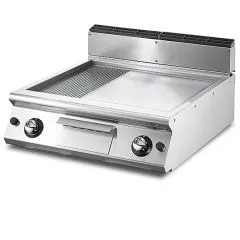 Grill electric placa cromata 2/3 neteda si 1/3 striata, de banc, 670x530 mm