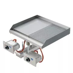 Gratar cu placa neteda si caneluri, drop-in, 685x585 mm