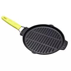 Tigaie grill rotunda 23 cm, maner galben - LAVA