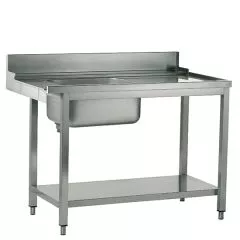 Masa intrare cu rebord si cuva stanga, montare drepta, 1200 mm