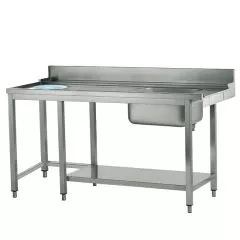 Masa intrare cu rebord, cuva dreapta, montare drepta, orificiu debarasare, 1500 mm