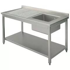 Spalator 1 cuva, picurator stanga, cu polita, 1400x700 mm