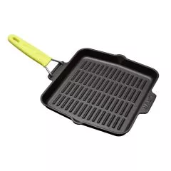 Tigaie grill patrata 24 x 24 cm, maner galben - LAVA
