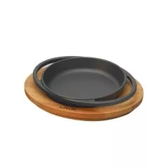 Tava 16 cm fonta cu suport lemn - LAVA
