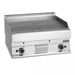 Grill pe gaz cu placa cu caneluri, de banc, 695x520 mm