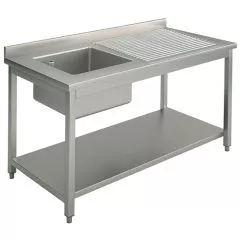 Spalator 1 cuva, picurator dreapta, cu polita, 1200x700 mm