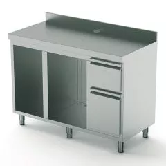 Masa servire cafea, spatiu pentru sistem spalare cesti/masina gheata, 1500 mm