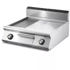 Grill electric cu placa cromata 2/3 neteda si 1/3 striata, de banc, 695x610 mm