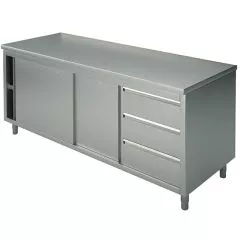 Masa tip dulap, usi glisante, sertare dreapta, fara rebord, 1500x600 mm