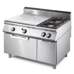 Plan solid si arzatoare pe gaz, cuptor pe gaz, dulap inchis