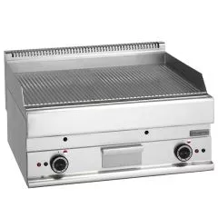 Grill electric cu placa cu caneluri, de banc, 695x520 mm