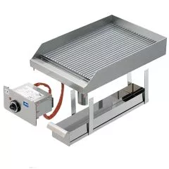 Grill electric cu placa cu caneluri, drop-in, 385x585 mm