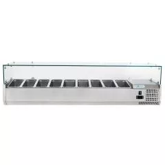 VITRINA REFRIGERATA PENTRU INGREDIENTE CAPACITATE 9XGN 1/3 DIM. 2000*395*435 MM