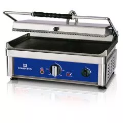 Grill cu contact cu placi netede canelate din fonta, de banc