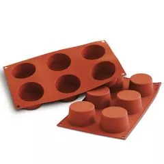 Forma de copt GN 1/3 din silicon pentru 6 briose ø 68 mm