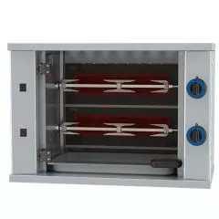 Grill pe gaz pentru pui, 2 tepuse pentru 6 pui