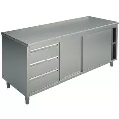 Masa tip dulap, usi glisante, sertare stanga, fara rebord, 2000x700 mm
