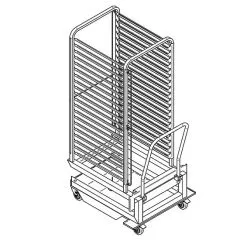 Carucior tip rack tavi cuptoare, capacitate 20x GN 2/1