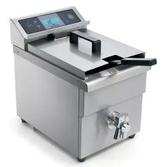Friteuza cu inductie, robinet de golire, de banc, capacitate ulei 8 litri