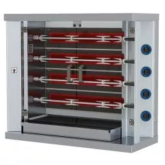 Grill pe gaz pentru pui, 4 tepuse pentru 20 pui