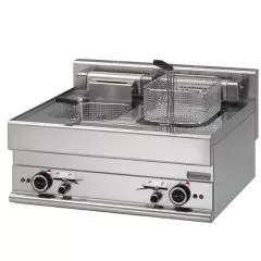 Friteuza electrica, de banc, dubla, 10+10 litri, 18 kW