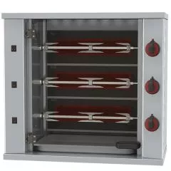 Grill electric pentru pui, 3 tepuse pentru 9 pui