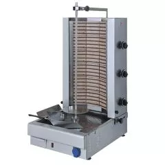 Gratar electric pentru kebab, 3 zone de incalzire, motor inferior, 70 kg