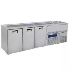 Modul refrigerat de servire, 2 cuva pe dreapta, 3 usi pentru butoaie 50 l