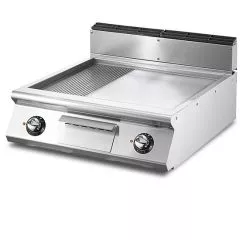 Gratar electric cu placa jumatate 2/3 neteda si 1/3 striata, de banc, 670x530 mm