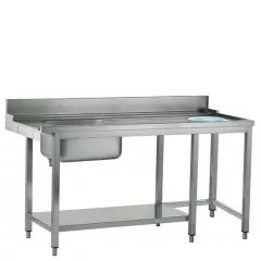 Masa intrare cu rebord, cuva stanga, montare drepta, orificiu debarasare, 1500 mm