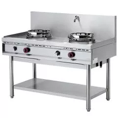 Masina de gatit pentru wok, raft, 2 arzatoare, 1 robinet apa
