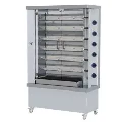 Grill electric pentru pui, 6 tepuse pentru 30 pui