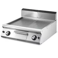 Grill pe gaz cu placa striata cromata, de banc, 695x610 mm